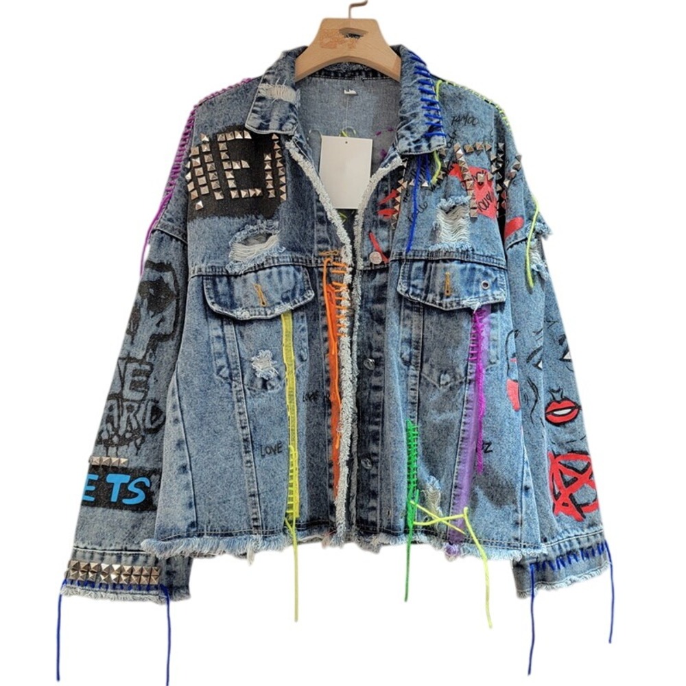 Colorful Patchwork Denim Jacket